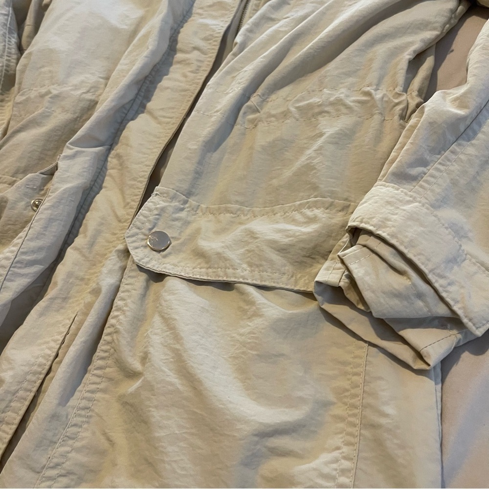 Beige Hooded Women’s Utility Jacket - Picture 3 of 7